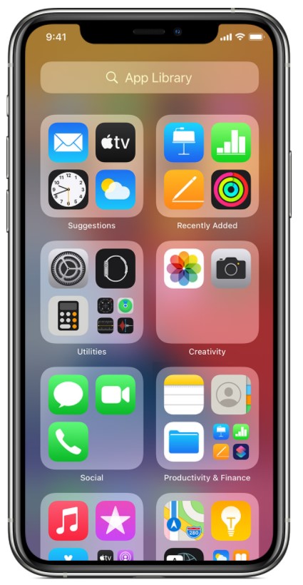 App Library app in iPhone