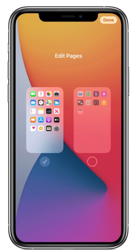 Edit Home screen Pages in iPhone