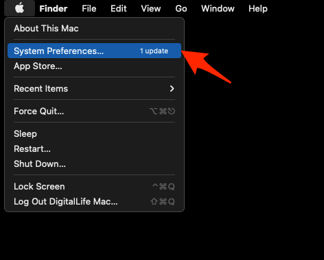 Apple MacOS System Preferences menu