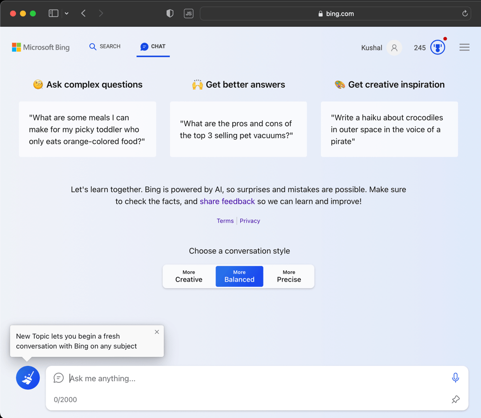 Enable and Use Bing AI Search and Chat in Safari on macOS
