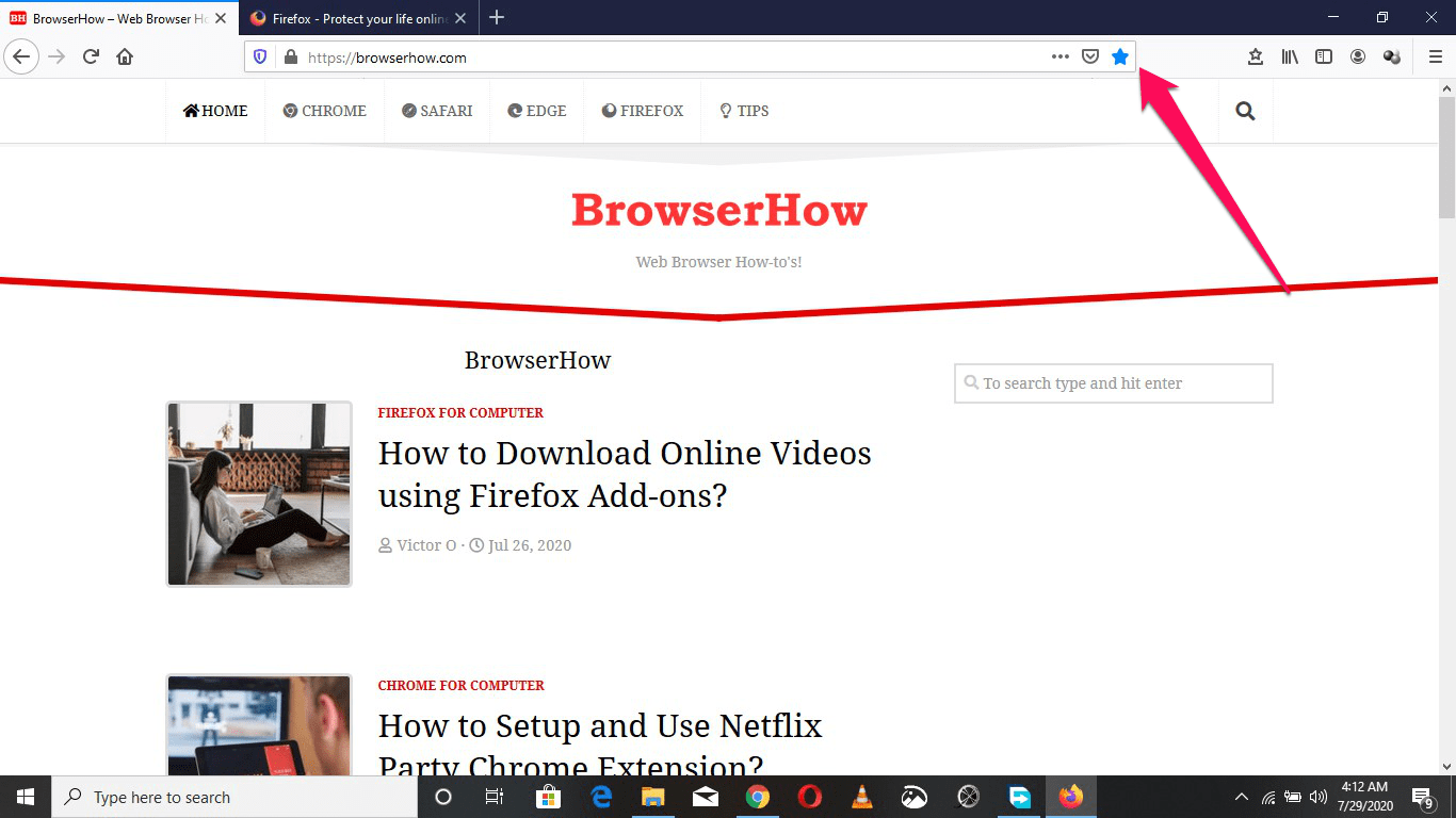 Firefox Bookmark Star icon