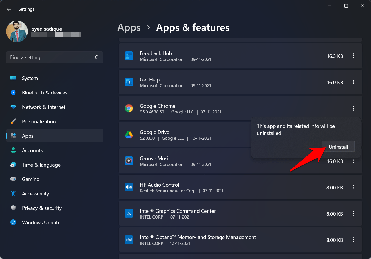 Uninstall Chrome Browser from Windows PC