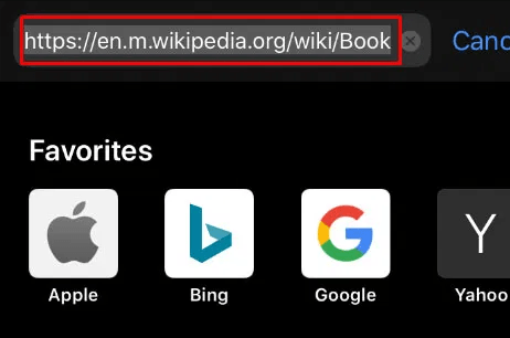 URL Bar in Safari iPhone